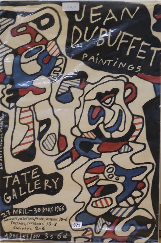 Original watercolour poster for The Tate Gallery, exhibition of Jean Dubuffet paintings, 77 x 50cm